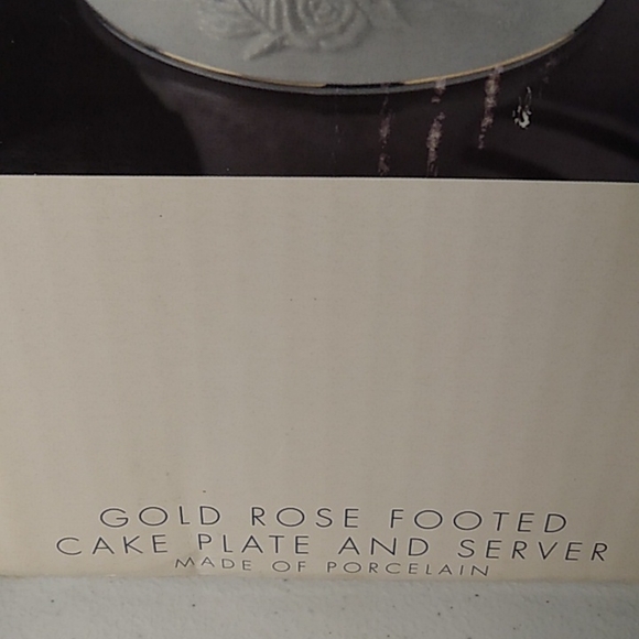 Royal Limited Gold Rose Footed Cake Plate & Server Porcelain - Picture 9 of 10